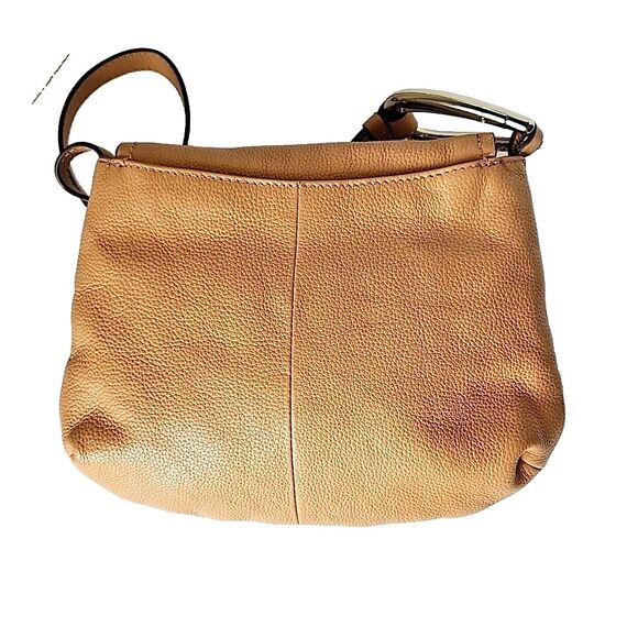 Vince Camuto Hilry Leather Crossbody Toffee Handbag Fold Over Snap Magnetic - Picture 3 of 15